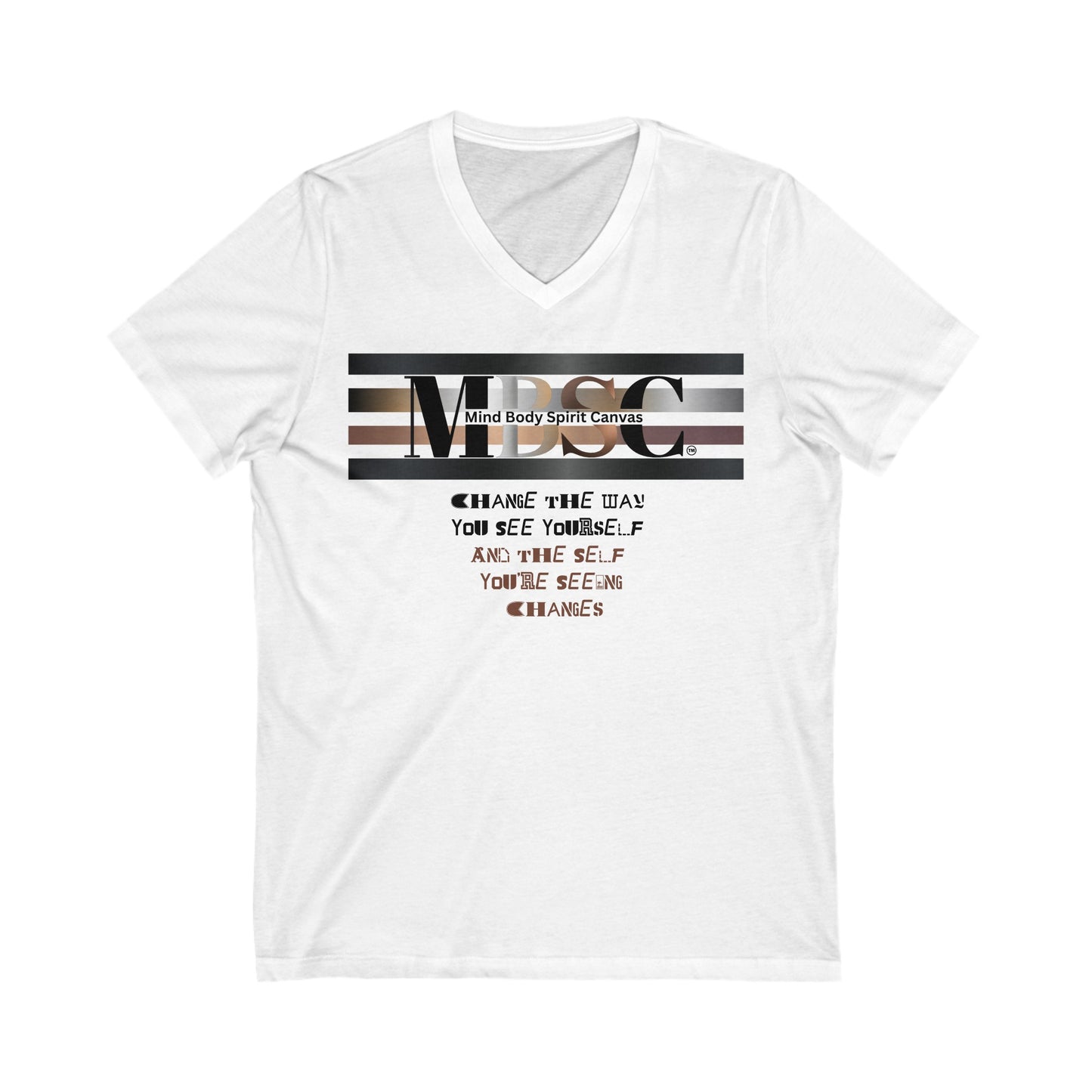 Women's/Unisex Jersey Short Sleeve V-Neck Tee-MBSC2A